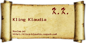 Kling Klaudia névjegykártya