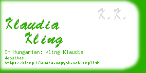 klaudia kling business card